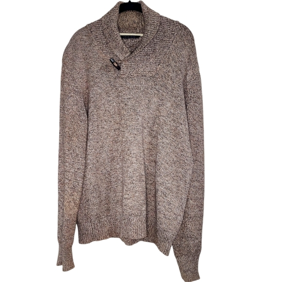 Sean John Other - SEAN JOHN Mens Brown Twist Shawl Collar Pullover Sweater, Size L